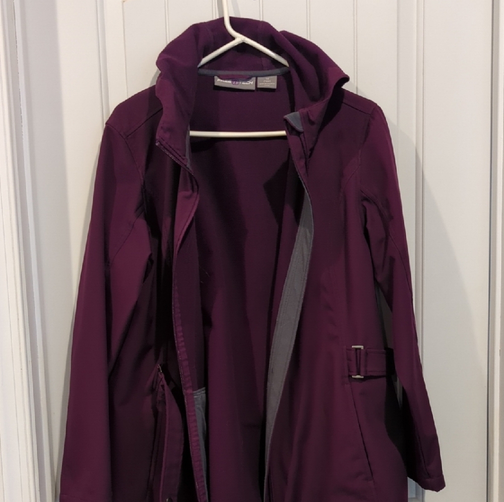 Chic Plum Hooded Trench Coat